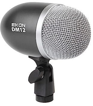 PROEL EIKON DM12 - Microfono dinamico professionale per percussioni + supporto microfono, Capsula Silver, Nero