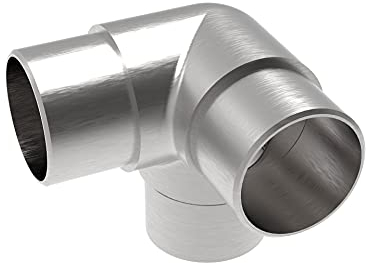 Sellon24® Eckverbinder für Rohr Ø 42.4 x 2.0 mm V2A Edelstahl Rohrsteckwinkel Edelstahlgeländer 3-Seitig Rundrohr 3-Fach Verbinder Steckfitting Zubehör 90 Grad gerundet Treppen Handlauf Balkon