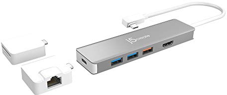 J5Create USB-C Modular Multi-Adapter with 2 Detachable Kits - Featuring SuperSpeed+ USB™ 3.1 Gen 2 with data transfer speeds up to 10 Gbps, Windows/macOS/Chrome OS Compatible