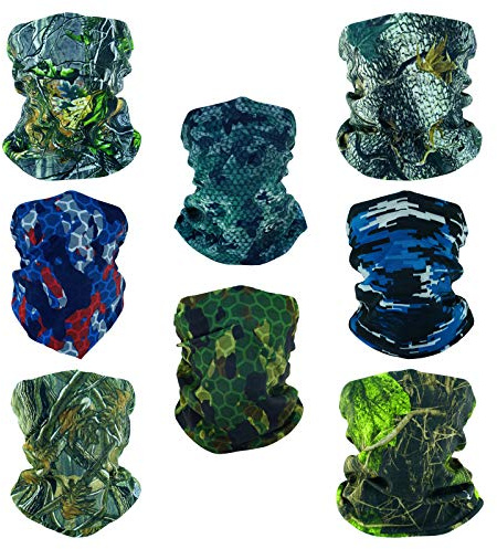 SMEHCF 8 bandeau multifonctionnel Bandana cagoule demi-couverture masque écharpe de cou pour moto vélo randonnée pêche