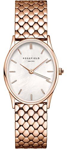 The Oval White MOP Steel Rose Gold mit Perlweißes Zifferblatt und 24x29 mm Roségold Gehäuse OWGSR-OV02 Edelstahl