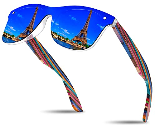 KITHDIA Polarizadas Madera Gafas De Sol Hombre/Mujer UV400 Protección S5029