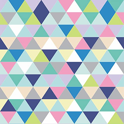 15 x 90 Removable 3D Colorful Boho Style Geometric Patterns Wallpaper Self Adhesive Peel and Stick Wall Paper Decor for Kids Boy Girl Home Nursery Bedroom Living Room Desk Classroom (Triangles)