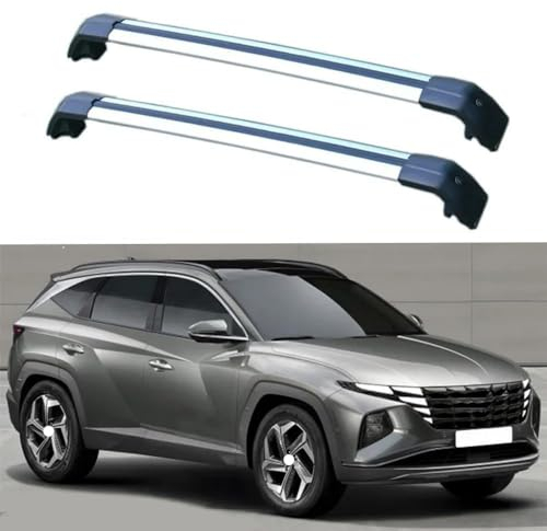 GCTRICL 2 Stück Aluminium Dachträger Relingträger für Hyundai Tucson L NX4 SUV 2020-2024,Dachgepäckträger- Alu Relingträger,für Fahrradträger, Dachboxen Oder Als Skihalter,B