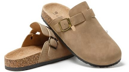 JOMIX Pantofole da Donna in Pelle Sintetica con Suola in Sughero MD9516-7 (Cammello,39)