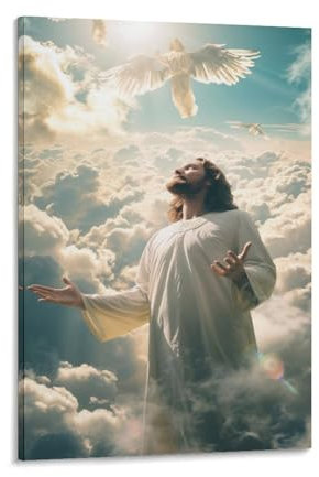 VFKLZCNYR Mythical Jesus Adulte Et Enfant Peinture À L'huile 3D Professionnel Peinture Sur Toile Kit Avec Cadre 20x30inch(50x75cm)