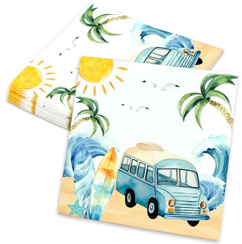 decorations fete surfs up serviettes accessoires pour fete anniversaire surf ete hawaiienne plage decorations baby shower