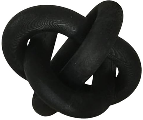 NULYLU Wood Knot Chain Link Decor Wooden Home Ornament 5pcs Chic Design Black Natural Material for Room in The House Wedding Decoration