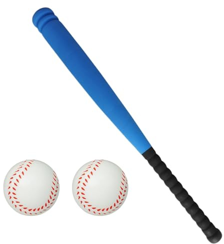 AsrMyjcx 2 Stück Baseball Kinder Schlagballset Spielzeug Baseballschläger Trainingsspiel Aus Eva Material für Kindergeburtstag Familienspiel Geschenk, blau 54cm