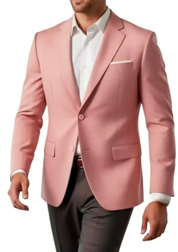 HUIANGLIYG Americana Ligera de Lino Mezclado para Hombre, Chaqueta Deportiva de Solapa Muescada de Un Solo Botón, Chaqueta de Traje de Negocios Ajustada con Bolsillos, para El Trabajo, Ropa Diaria