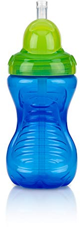 Nuby Flip It Beaker 300 ml with Dripless Straw 12 Months + Assorted Colours