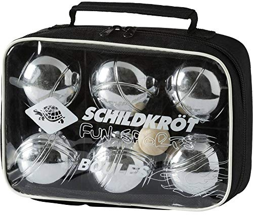 Schildkröt Boccia Set 2X 3 Stahlkugeln 1x Zielkugel Maßband im Transportkoffer mit Schloss 970011