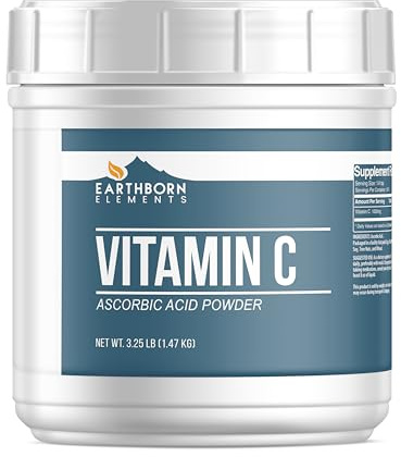 Earthborn Elements Vitamin C Powder 3.25 lb, Ascorbic Acid, Dietary Supplement