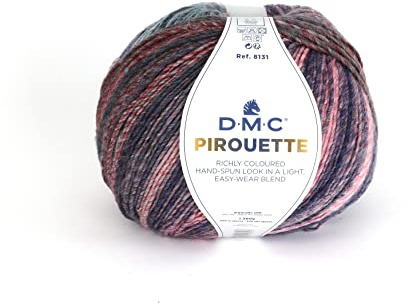 DMC - Piroutte, efecto multicolor - Cálido, suave y ligero | Ideal para todo tipo de ropa | 200g, 500m, 10 colores