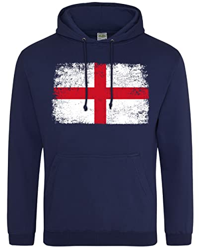 England Mens Hoodie English World Football Rugby Supporters Cup 2024 Unisex, XXL, Navy
