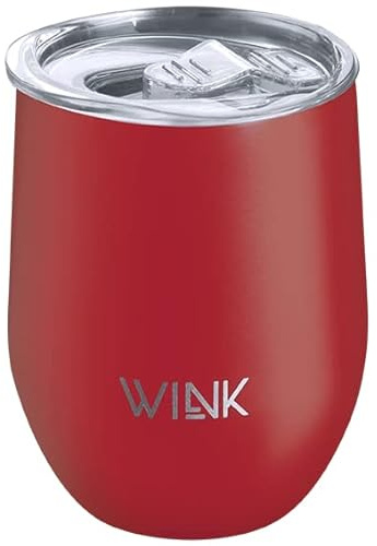 WINKbottle WINK Thermobecher 350ml aus Edelstahl – Auslaufsicher und BPA-frei – Isolierbecher für Kaffee, Tee und Kaltgetränke – Kaffeebecher To Go mit Deckel – Reisebecher für unterwegs - Rot