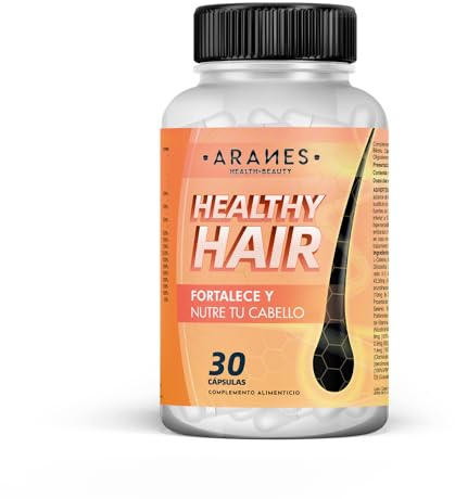 Healthy Hair | Tratamiento anticaída cabello mujer/hombre | Fortalece las fibras capilares y crece pelo | Vitaminas para el crecimiento capilar | 100% natural, no GMO | 30 cápsulas