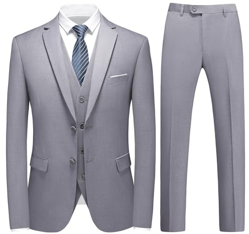 KUDMOL Costume Homme 3 Pièces Slim Fit à Deux Boutons Blazer Pantalon Gilet