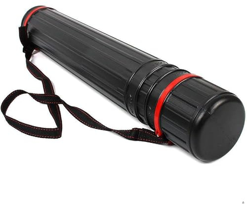 DEWEL Teleskop Posterrolle A0, 12cm Großer Durchmesser, 76–125cm Transportrolle Zeichenrolle, Köcher für Bilder Poster und Flipchart Papier, Länge und Tragegurt verstellbar, Kunststoff(76–125cm)