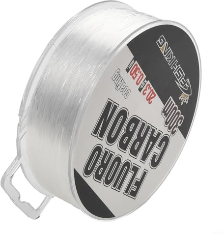 Línea de Pesca de Fluorocarbono 300 m - Fibras de Carbono, Rendimiento Equilibrado, Invisible (0.5 mm)