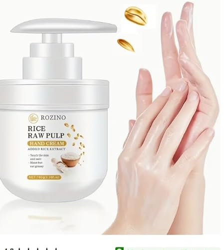 Crema per le mani di riso, idratante idratante nutriente esfoliante per le mani cura delle mani riso polpa cruda lozione per le mani, regali per damigelle d'onore, idratante per le mani per mani