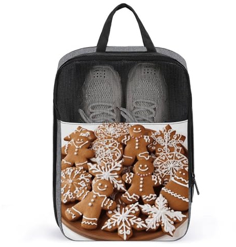 Pepparkaksskoväska reseskoorganisatör vattentålig skopåse med dragkedja sneaker dammväska, grå, en storlek, modern