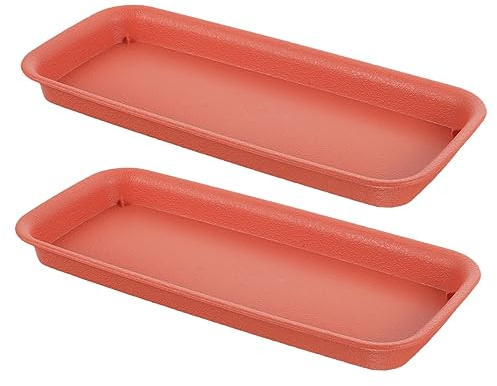 UKCOCO 2pièces Lot de Soucoupes Rectangulaires pour Pots De Fleurs Plateau Anti-Fuite pour Plantes Intérieur Et Jardin Bac De Récupération Eau Plastique Protection Sol Propre Support Pot