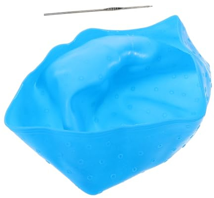 VALICLUD Gorra Para Teñir El Cabello De Silicona Azul, Mediana, Tapa Resistente Para Mechas, Uso Profesional y Doméstico, Accesorio Para Salón De Belleza