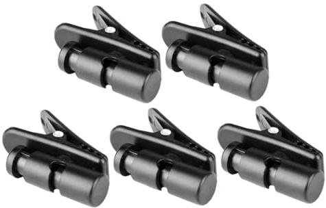 VANZACK 5 Piezas Clips de Cable para Auriculares Sujeta Cables Giratorio Material ABC y PC Fijación Firme para Collar Bolsa y Ropa para Uso Diario