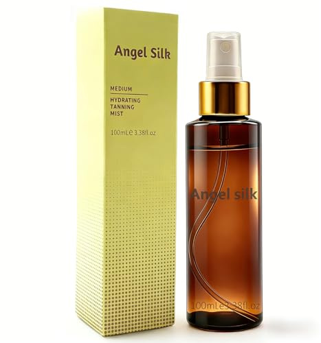 Angel Silk Self Tanning Mist Spray, Fake Tan Mist for Face & Body, Streak-Free Moisturiser with Vitamin C and Vitamin E, Waterproof, Natural, Lightweight, Vegan & Cruelty Free 100ml
