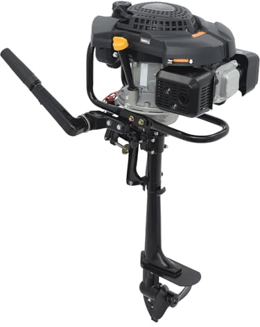 DHQCQL Fuoribordo 4 Tempi, 9 HP 3600 RPM Motore fuoribordo a Benzina con CDI e Sistema raffreddato ad Aria, Motori fuoribordo 224cc per Barche, Motore per gommoni, Barche da Pesca, Barche a Vela