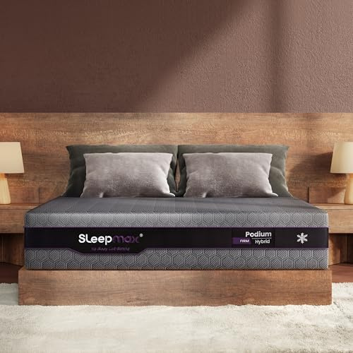 Sleepmax Podium 12 Inch Queen Mattress Firm - Ergonomic Cooling Hybrid Mattresses for Back Pain Relief - Recovery-Grade Comfort - Latex-Like Foam Seamless Support – 365-Night Trial, Forever Warranty