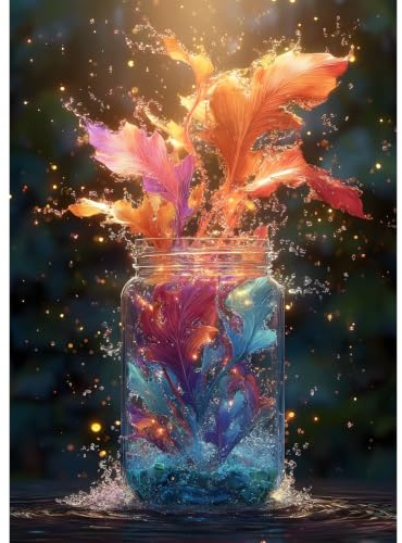 Luneko Jigsaw Puzzles pour Adultes 1000 Pièces Défi Impossible et Difficile Monde en Bouteille Paysage Naturel avec éclaboussures d'eau 1000 Pièces Décoration Murale 70 x 50 cm | Difficult Hard Challenge Puzzles World in a Bottle Splash Water Natural Scenery 1000 Pc Puzzles as Home Wall Decor