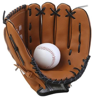 Baseballhandske i PU-läder vadderad handflata – softbollhandskar för barn | handskar för stigare och batterier, förtjockade sporttillbehör för dörrar vuxna och barn, professionell användning