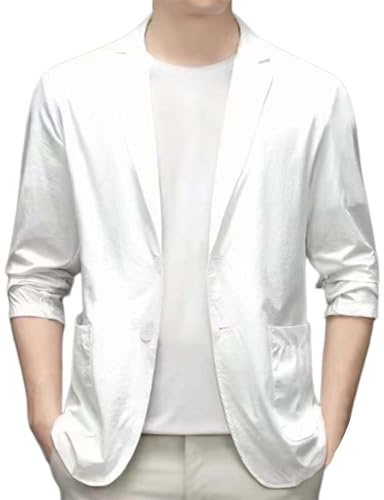 Kostym kavaj herr slim fit lätt elegant affärsjacka enfärgad män sommarjacka med knapp och fickor kostymjacka casual herrjacka klassisk bröllopsjacka för vardag sommar