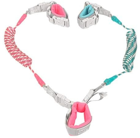 Anti-förlorad handledslänk småbarn säkerhetsarmband koppel barn anti-förlust promenadsele rep för bebisar dubbel längd drag två barn armband bälte (2 m, stil)