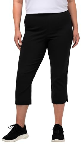 Ulla Popken Damen Bengalin wadenlang Hose, Schwarz, 52 EU