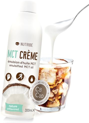 MCT-Öl-Creamer NUTRIBE C8 C10 300 ml | Flüssiger Kaffeeweiße (Sofortige Mischung) Laktosefrei | Keto, Intermittierendem Fasten, Low Carb Diät zum Abnehmen.