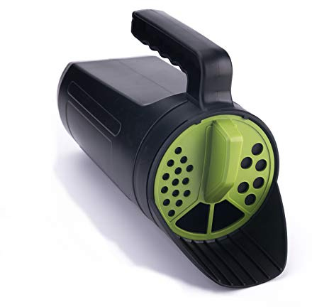 TIPU Hand Spreader Shaker, Handheld Spreader for Grass Seed, Fertilizer & Earth Food, Snow Salt, Ice and Snow Melt - Multiple Adjustable Opening Sizes for All Purpose- Up to 80 Oz