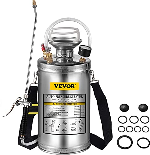VEVOR 6L Pulvérisateur INOX Jardin Brumisateur pour Plante pour Jardinage Domestique et Nettoyage au Sol Convient aux Besoins actuels de l'industrie, de l'agriculture, du Commerce, de la médecine
