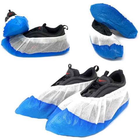Couvre-chaussures jetables imperméables antidérapants à haute résistance, chaussures jetables en CPE + TNT EXTRA RÉSISTANT, Quantité 100-1000 pièces. (Quantité 100 pièces)