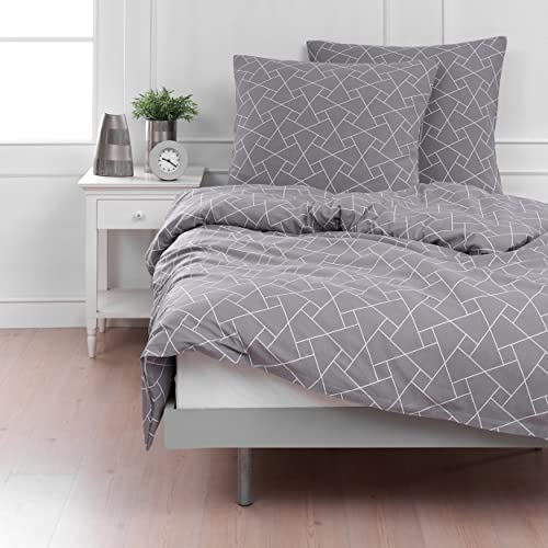 Mixibaby Bettwäsche Bettgarnitur Bettbezug Baumwolle 135x200 155x220 200x200 200x220 Modern, Größe:200 x 220 cm, Design Bettwäsche:Linnea D6