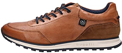 bugatti Herren Low-Top Sneaker, Männer Halbschuhe, Wechselfußbett,Sportschuhe,Freizeitschuhe,Turnschuhe,Laufschuhe,Cognac (6300),41 EU / 7 UK