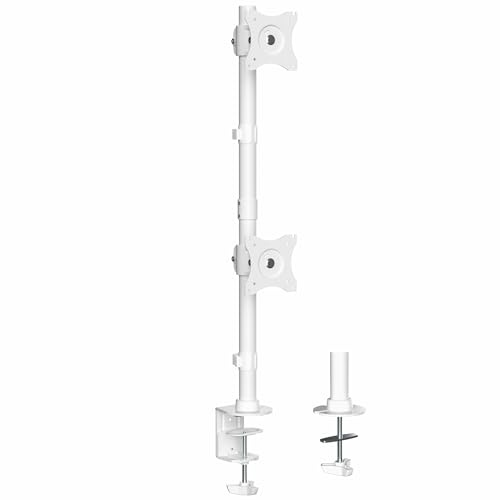 VIVO Dual Monitor Desk Mount Stand with Height Adjustment and VESA Plates for 2 LCD Ultrawide Screens up to 34 inches, Stacked Array, STAND-V002RW