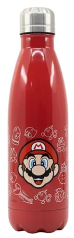 My sweety pop - Trinkflasche - Edelstahl - Kinder - Erwachsene - Teenager - Mahlzeit - 26,5 cm - 780 ml - Hydration - Geschenkidee - Flasche - Thermoskanne - Rot - Super Mario - Jungen