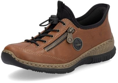 Rieker Damen Low-Top Sneaker N3267, Frauen Halbschuhe,straßenschuhe,Strassenschuhe,Sportschuhe,Freizeitschuhe,Turnschuhe,braun (24),41 EU / 7.5 UK