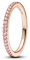 PANDORA Timeless Funkelnder Rosafarbener Pavé-Band Ring aus Sterling Silber mitrosévergoldeter Metalllegierung und Zirkonia, Größe: 58, 182999C01-58