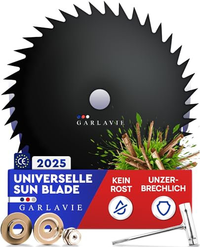 GARLAVIE Freischneider Sägeblatt 25,5 cm – Leichtes Messer für Motorsense & Dickicht – Schneidblatt für Unkraut, Mulch & Wildwuchs