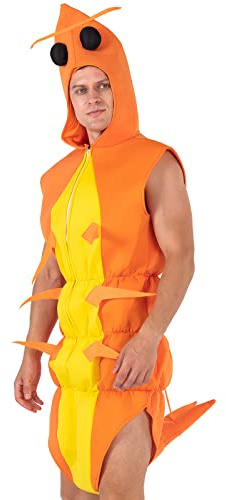 Shrimp Costume Adult Lobster Animal Seafood Outfit Sea Creature Fish Costume Halloween Funny Fancy Dress for Men Women Cosplay Party