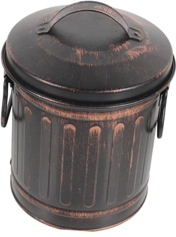 HEMOTON Fireplace Ash Bucket Metal Garden Incinerator for Outdoor Bbq and Coal Transfer, Vintage Black Steel Furnace Bucket for Hot Ash Disposal, Multi-use Fire Pit Accessory